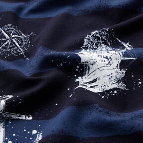 Jersey de algodão Âncoras e navios | Glitzerpüppi – azul-marinho, 