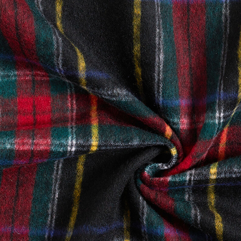 Tecido para sobretudos Mistura de pura lã Xadrez escocês – preto/vermelho,  image number 3