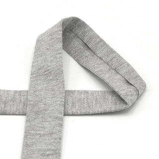 Fita de viés Jersey de algodão Melange [20 mm] – cinzento claro, 