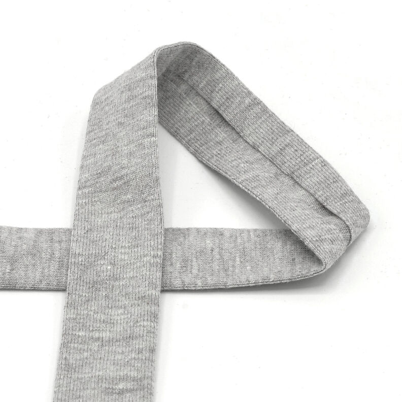 Fita de viés Jersey de algodão Melange [20 mm] – cinzento claro,  image number 1