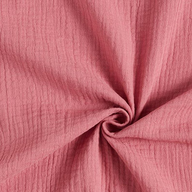 GOTS Musselina/ Tecido plissado duplo | Tula – rosa embaçado,  image number 1