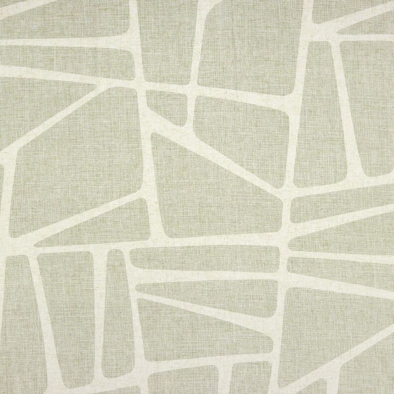 Tecido para cortinados Mix de linho Formas  – verde amarelado/natural,  image number 1