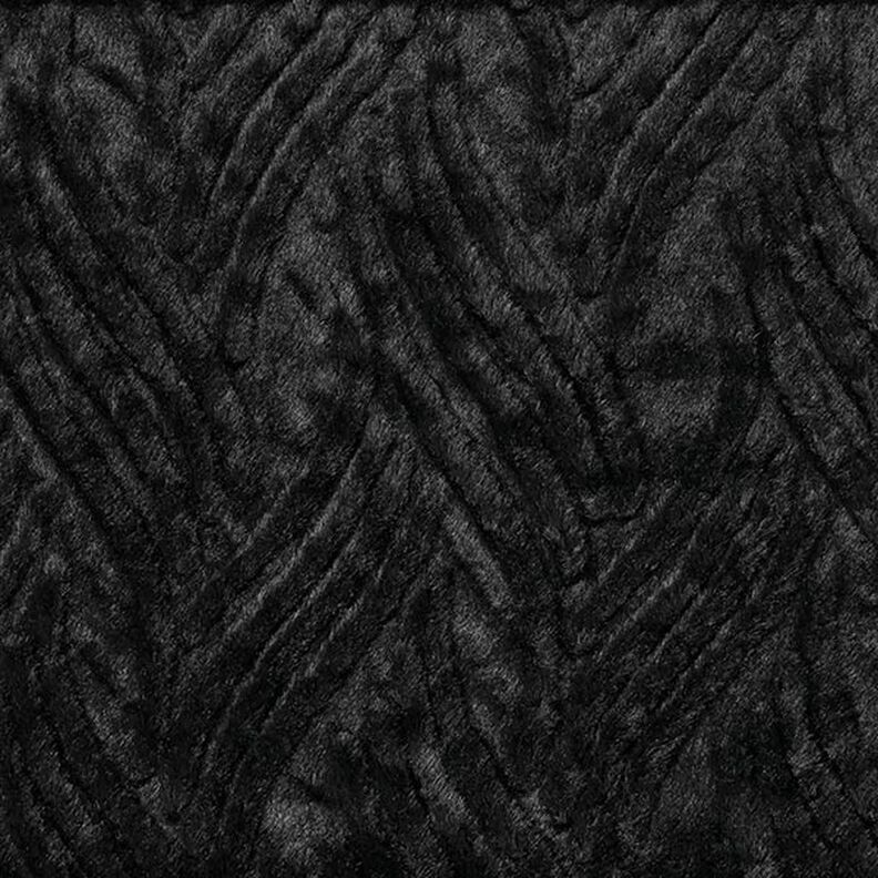 Pelo artificial Linhas onduladas – preto,  image number 1