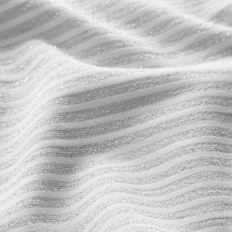 Jersey com riscas brilhantes estreitas – branco/prata metálica,  image number 3