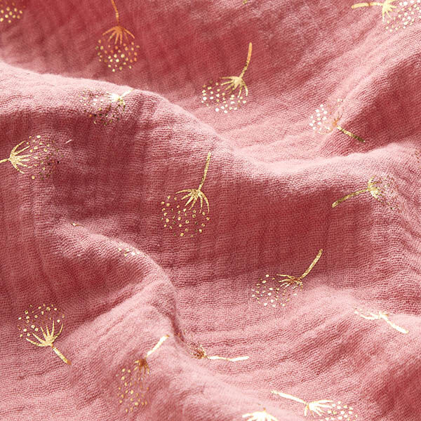 Musselina/ Tecido plissado duplo Dentes-de-leão Brilho – rosa-velho escuro/dourado,  image number 2