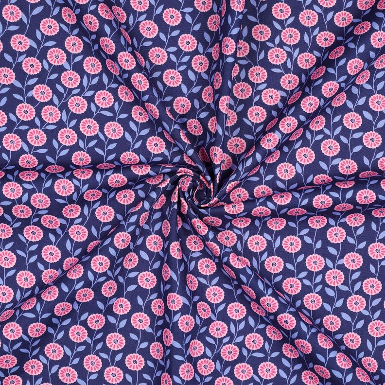 Popelina de algodão Flores de verão | Poppy Fabrics – rosa/índigo,  image number 3