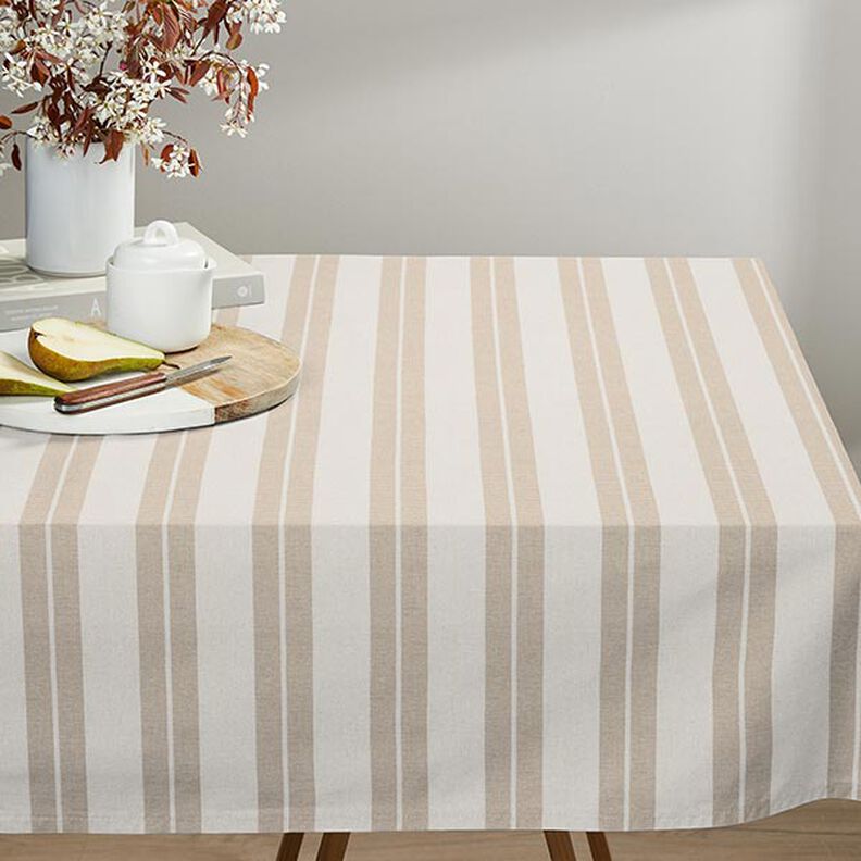 Tecido para decoração Lona Mistura de riscas reciclado – beige,  image number 8