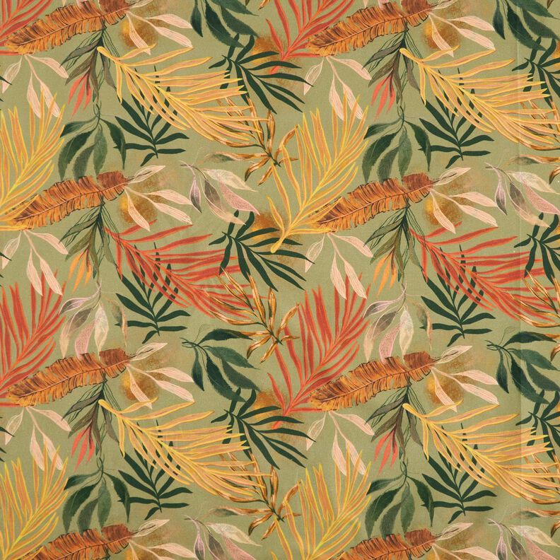 Tecido para decoração Meio linho Panamá Folhas de palmeira digitais – caqui-claro,  image number 1
