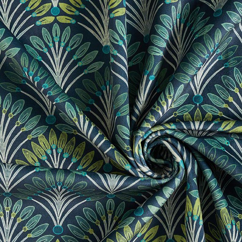 Veludo para decoração Leques elegantes – azul petróleo,  image number 4