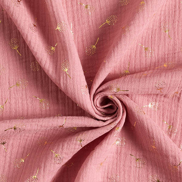 Musselina/ Tecido plissado duplo Dentes-de-leão Brilho – rosa-velho escuro/dourado,  image number 3