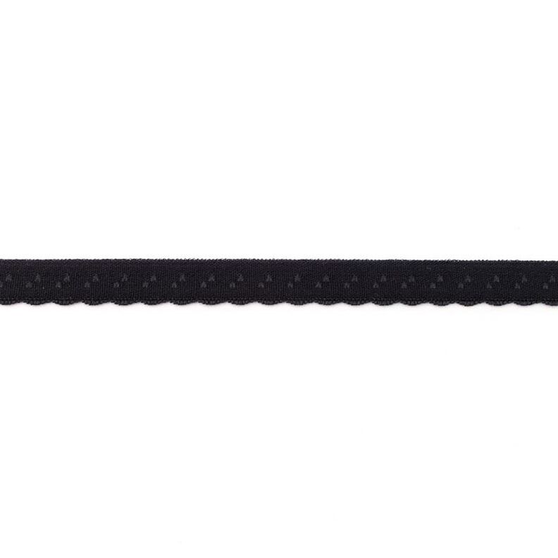 Fita de nastro elástica Renda [12 mm] – preto,  image number 1