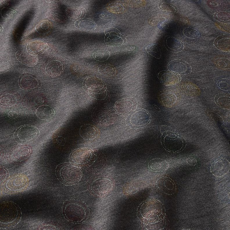 Jersey de viscose Círculos coloridos – pedra cinzento,  image number 2
