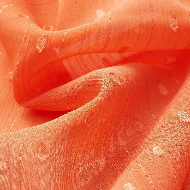 Chiffon Dobby Metálico Riscas de Giz – laranja-pêssego/prata metálica,  image number 2