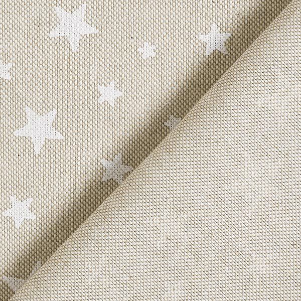Tecido para decoração Meio linho Panamá Estrelas – natural/branco,  image number 4