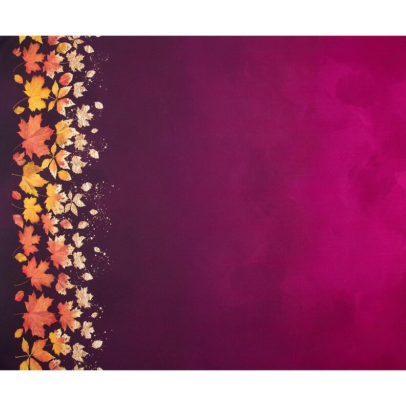 French Terry Tecido com orla Folhas de ácer | Glitzerpüppi – merlot/ouro velho,  image number 5