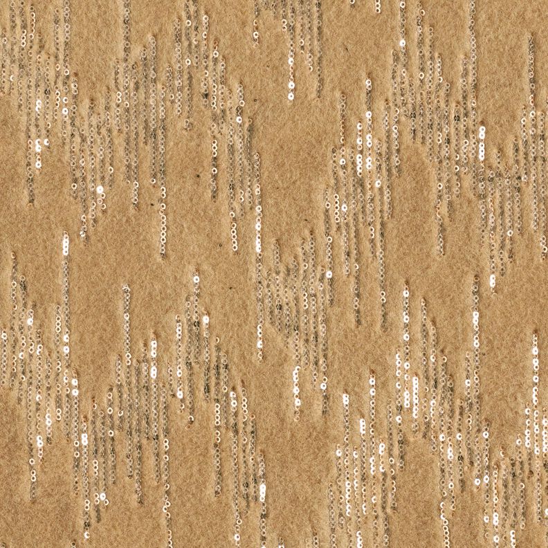 Malha para sobretudos com riscas com lantejoulas – bege,  image number 1