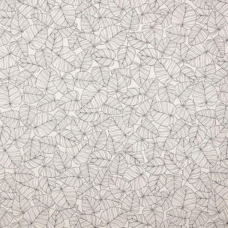 Tecido para decora&ccedil;&atilde;o Meio linho Panam&aacute; Folhas finas &ndash; natural/preto,  image number 1