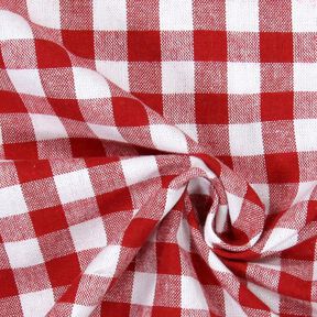 Tecido de algodão Xadrez Vichy 1 cm – vermelho/branco, 