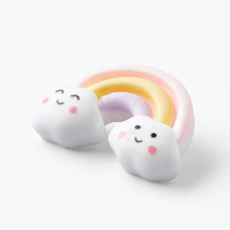 Botão com pé Arco-íris [Ø 26 mm] – rosa-claro/branco,  image number 2