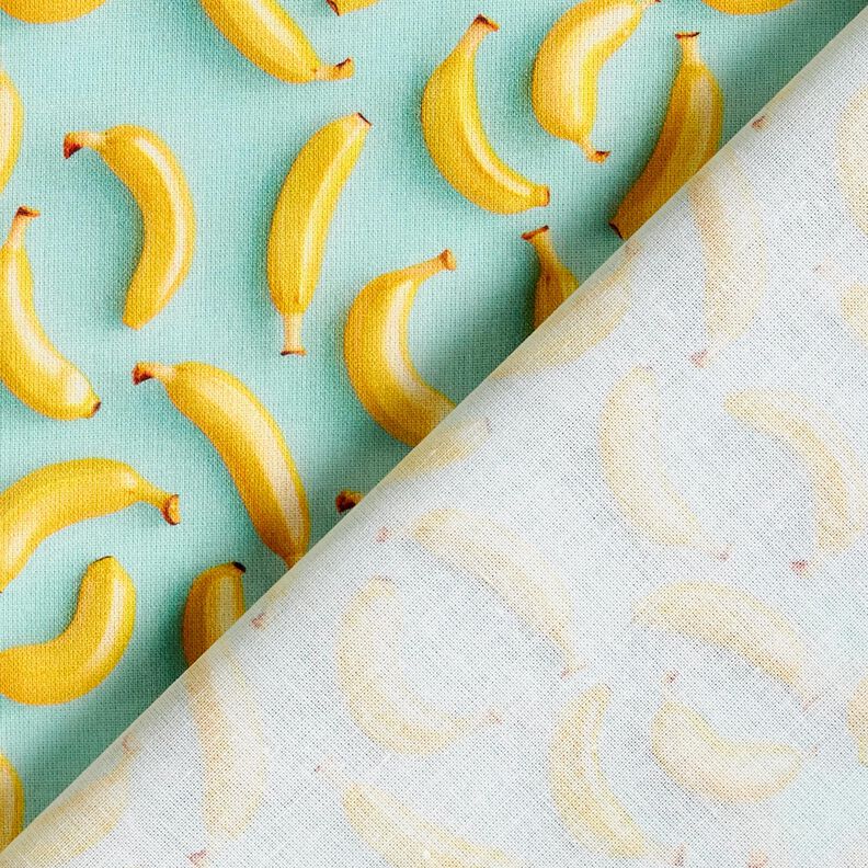 Tecido de algod&atilde;o Popelina Bananas &ndash; eucalipto/amarelo-sol,  image number 4