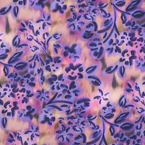 Cetim de algodão Flores em aguarela Impressão Digital | Poppy Fabrics – caju/roxo, 