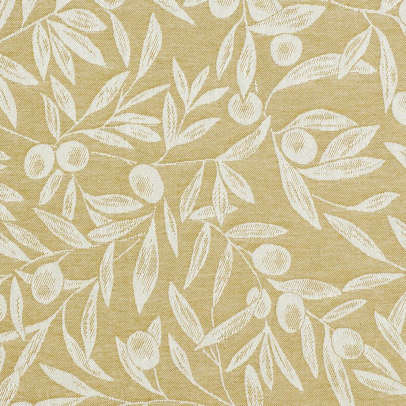Algodão revestido Jacquard Azeitonas revestidas – amarelo-azeitona/bege claro,  image number 1