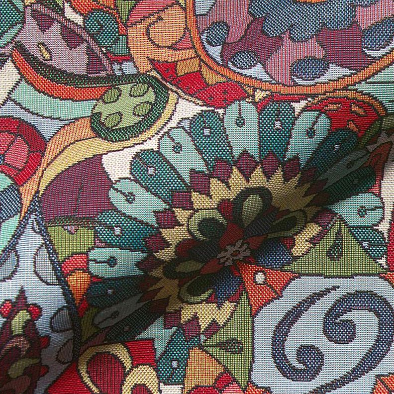 Tecido para decoração Gobelina Mandala de flores – preto,  image number 2