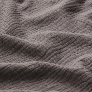 GOTS Musselina/ Tecido plissado duplo | Tula – cinzento escuro, 