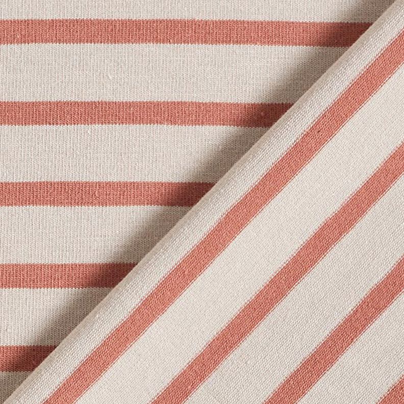 Jersey de algodão Riscas estreitas e largas – anémona/terracota,  image number 4