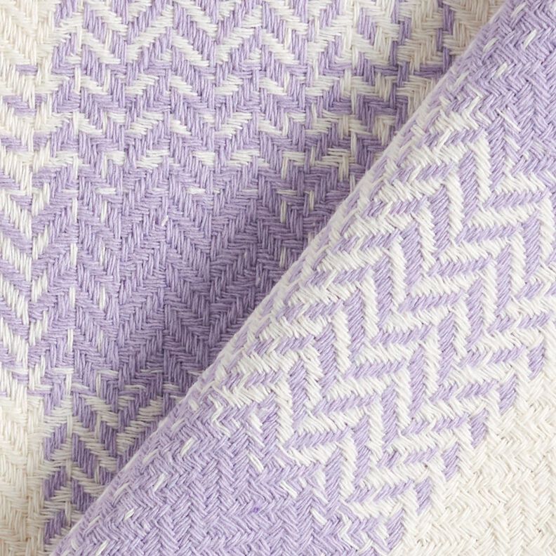 Tecido para sobretudos Mistura de algodão xadrez – lilás/marfim,  image number 4
