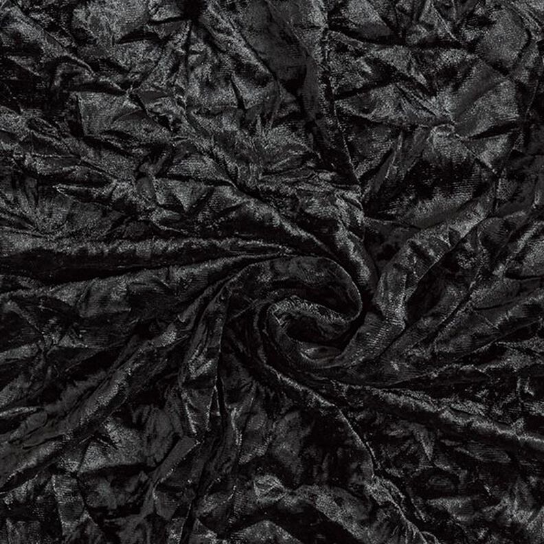 Veludo stretch amarrotado – preto,  image number 3