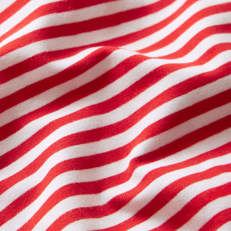 Jersey de algodão Riscas estreitas – vermelho/branco,  image number 2