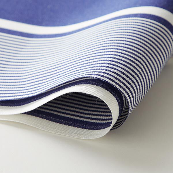 Tecido para exteriores Lona Riscas – azul-marinho/branco,  image number 6