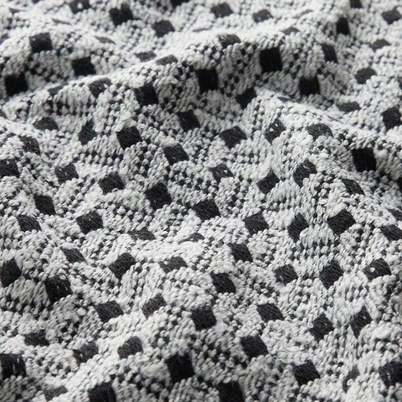 Tecido para sobretudos caixinhas – branco/preto,  image number 2