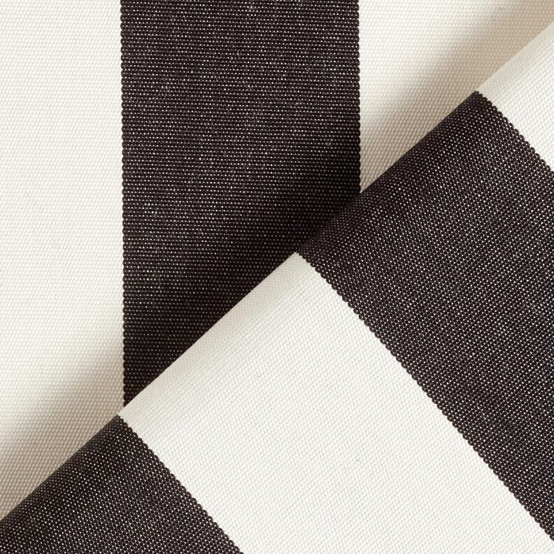 Tecido para exteriores Lona Riscas grossas – preto/marfim,  image number 4