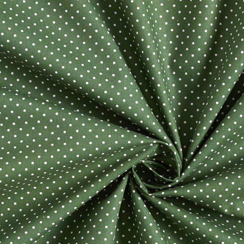 Popelina de algodão pintas pequenas – verde escuro/branco,  image number 5