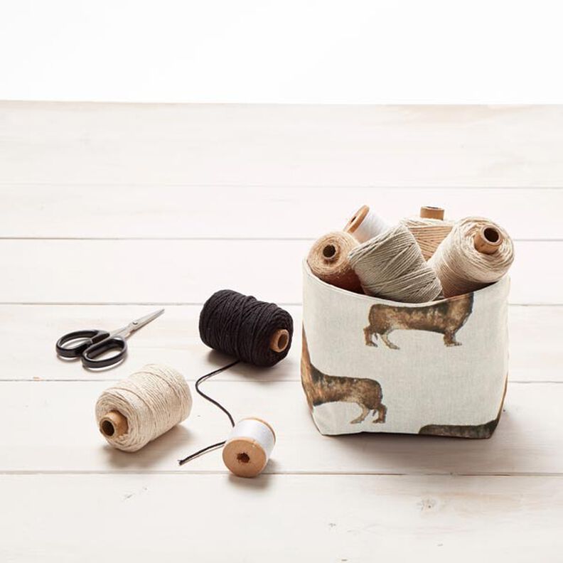 Tecido para decoração Meio linho Panamá Cão salsicha – natural,  image number 7