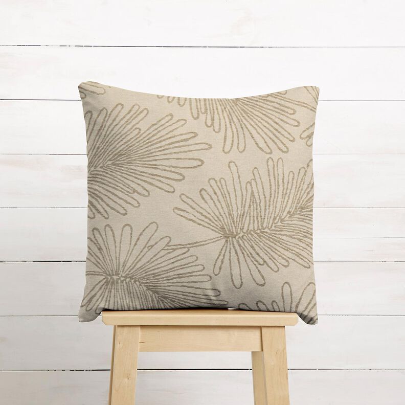 Tecido para decora&ccedil;&atilde;o Jacquard Contornos de folhas &ndash; natural,  image number 7