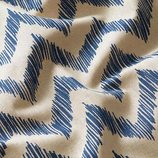 Tecido para decoração Meio linho Panamá Serrilhado – natural/azul-marinho, 
