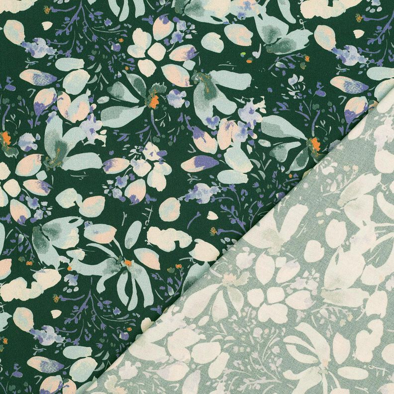 Tecido de viscose Flores da primavera Impressão digital – verde escuro/menta clara,  image number 4