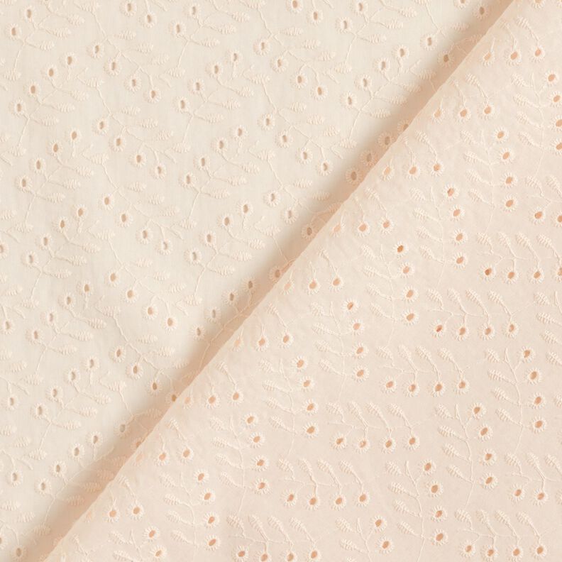 Cambraia Bordado inglês Gavinha folhas – creme,  image number 3