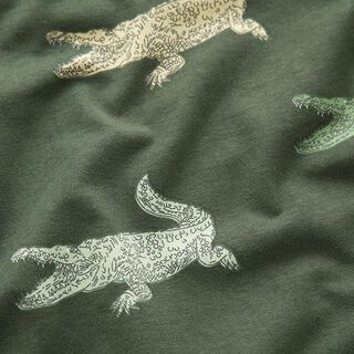 Jersey de algodão Crocodilos – pinheiro escuro, 