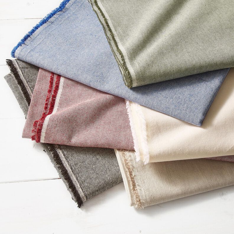 Tecido para decoração Meio linho Panamá de duas cores – azul real/natural,  image number 4