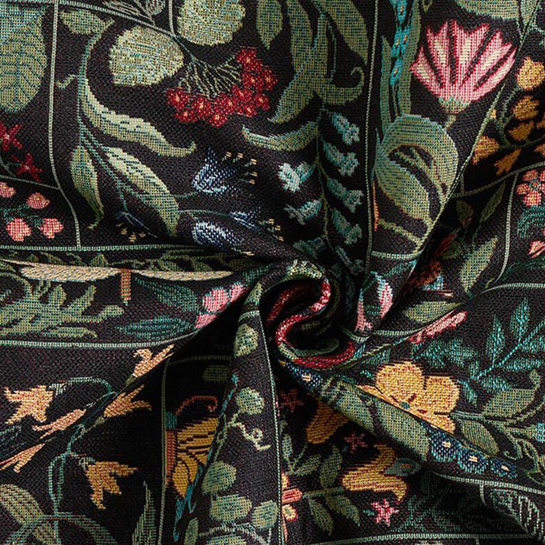 Tecido para decoração Gobelina Azulejos floridos – preto,  image number 3