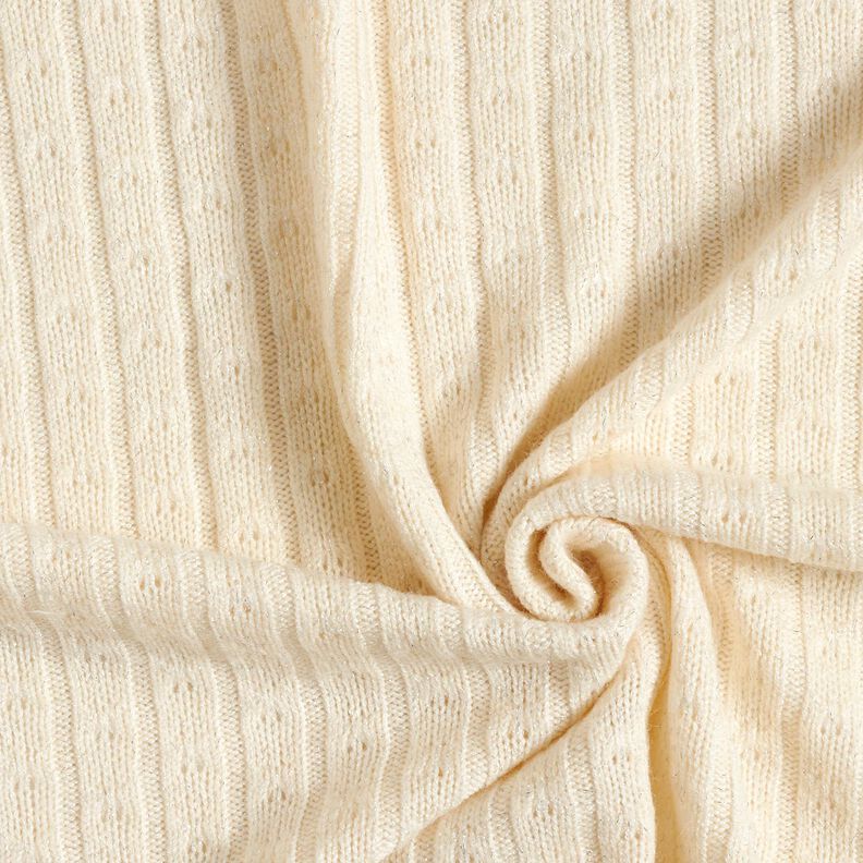 Tecido de malha Ajour Riscas brilhantes requintadas – creme | Retalho 60cm,  image number 3