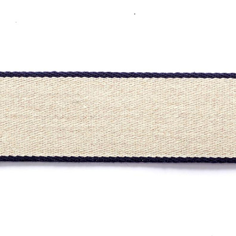 Fita de cós  [ 3,5 cm ] – azul-marinho/bege,  image number 1