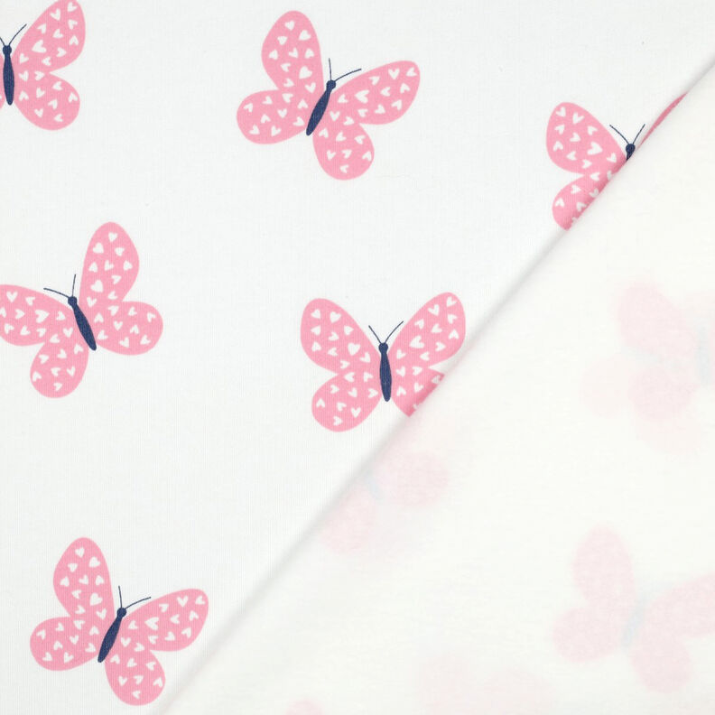 Sweatshirt cardada Borboletas grandes | Poppy Fabrics – marfim/rosa,  image number 4