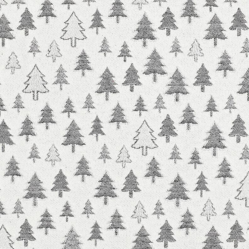 Tecido para decoração Jacquard Pinheiros brilhantes – antracite/prateado,  image number 1