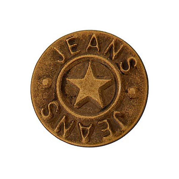 Botão para jeans Estrela – ouro velho metálica,  image number 1
