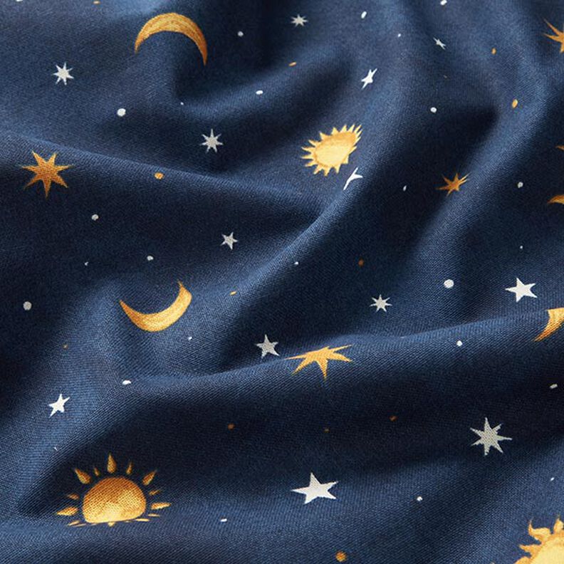 Tecido para decoração Céu noturno Glow in the Dark – dourado/azul-marinho,  image number 12